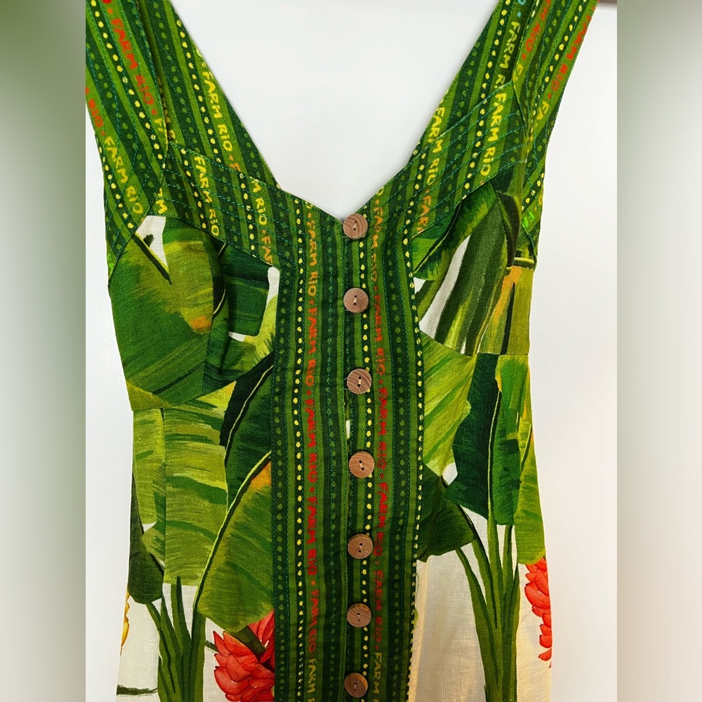 FARM Rio Fresh Forest Scarf Dress, Size Small - Picture 5 of 6